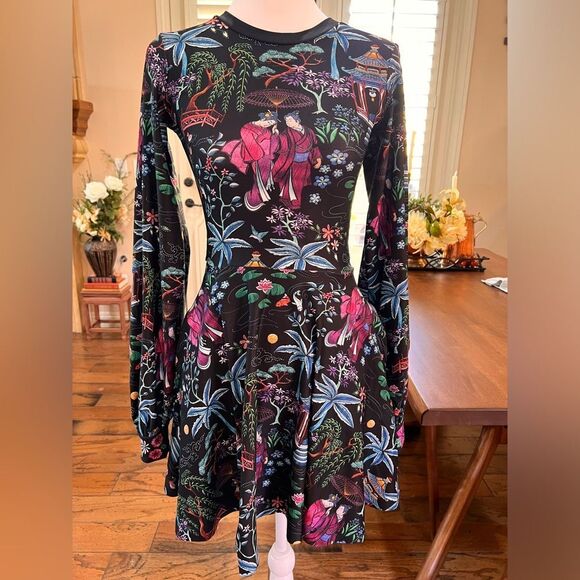 BlackMilk Nihon Shishu Bishop Skater Dress XS NWT Japan Print Whimsical - Picture 4 of 8